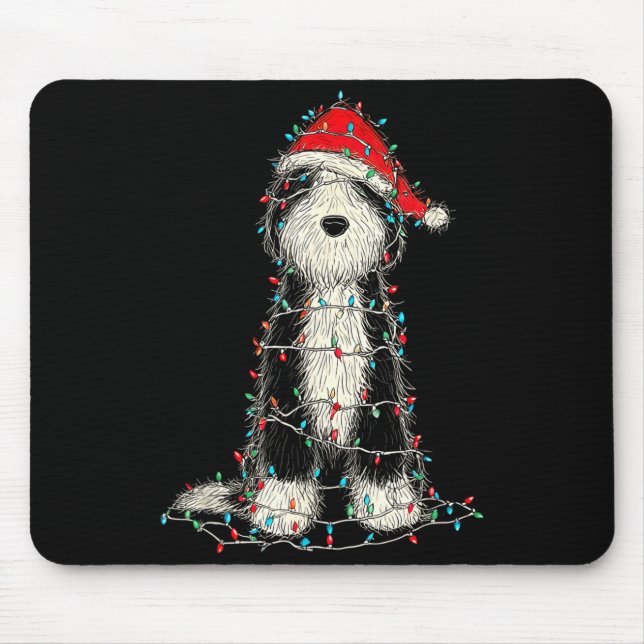Funny Old English Sheepdog Christmas Graphics Dog  Musmatta (Framsidan)