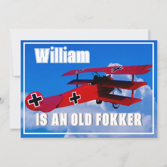 Funny Old Fokker DR 1 Inbjudningar (Framsida)