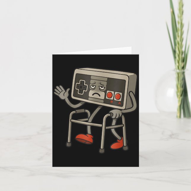 Funny Old Gamer Gaming Retro 80s 90s Retro Video G Kort (Framsida)