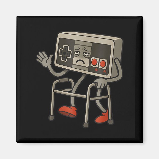 Funny Old Gamer Gaming Retro 80s 90s Retro Video G Magnet (Framsidan)