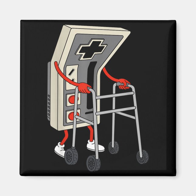 Funny Old Gamer Gaming Retro 80s 90s Video Game Ol Magnet (Framsidan)