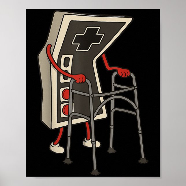 Funny Old Gamer Gaming Retro 80s 90s Video Game Ol Poster (Framsidan)