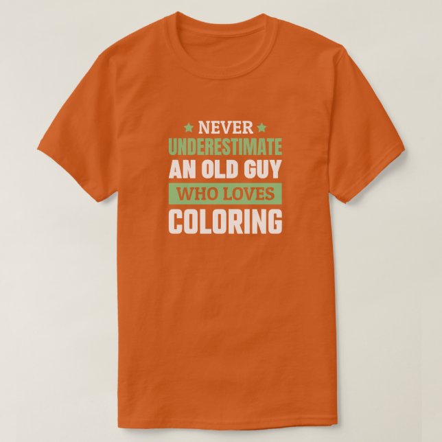 Funny Old Guy Coloring T-Shirt (Design framsida)
