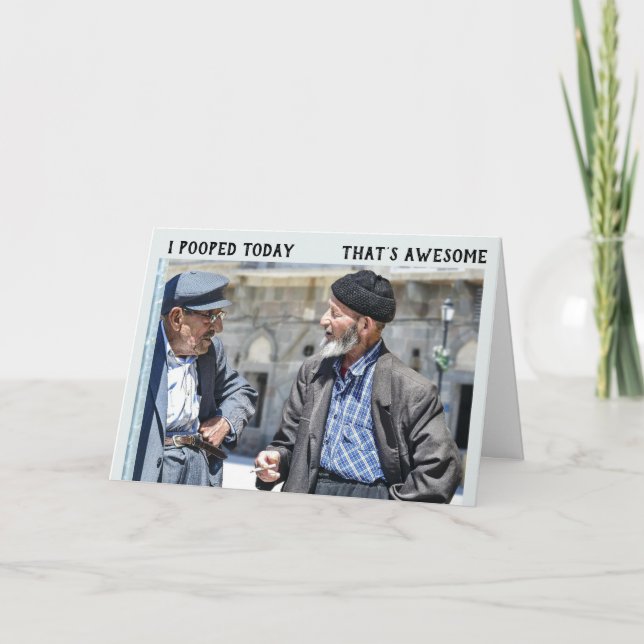 FUNNY OLD GUY FÅR ETT LDER BIRTHDAY-KORT KORT (Framsida)