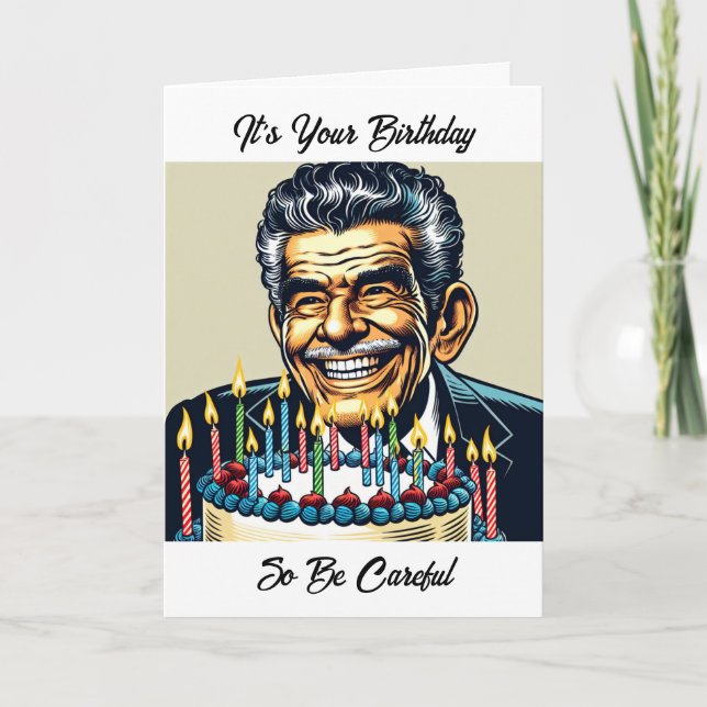 Funny Old Man Birthday Humor Kort (Framsida)