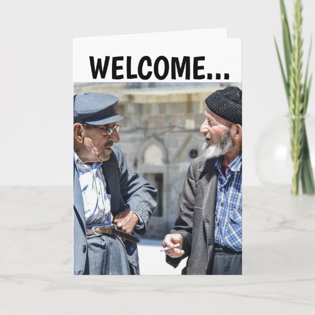 FUNNY OLD MAN BIRTHDAY ÖVER BACKE-KORTEN KORT (Framsida)