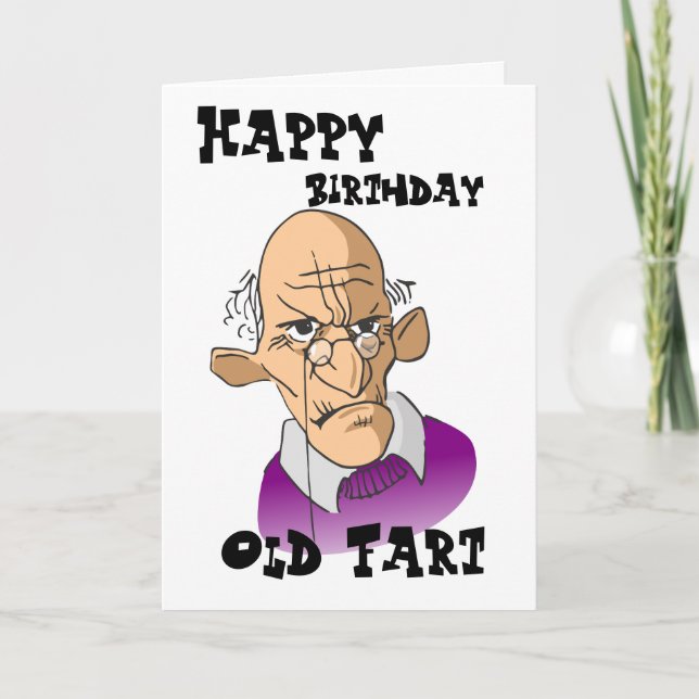 Funny Old Man - Grattis på födelsedagen Old Fart Kort (Framsida)
