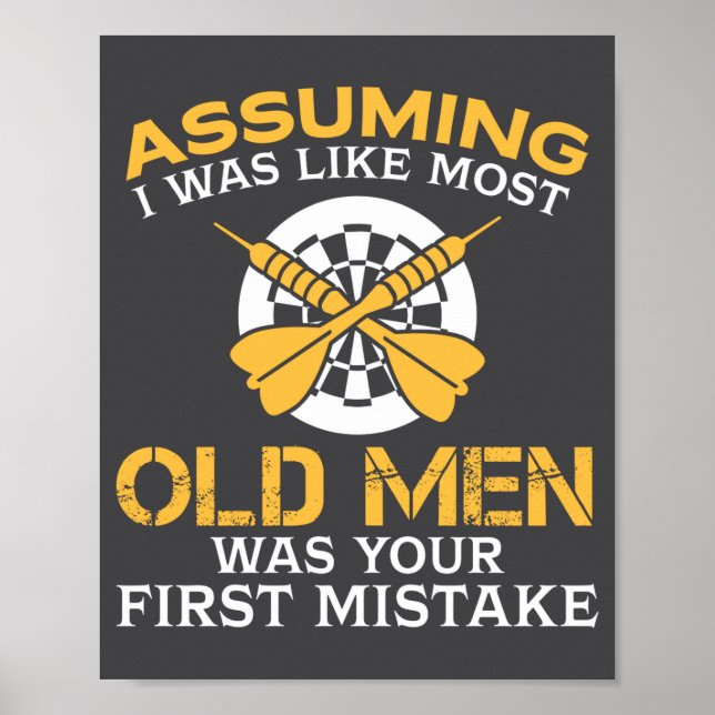 Funny Old Men Who Loves Darting  Poster (Framsidan)
