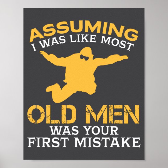 Funny Old Men Who Loves Skydiving  Poster (Framsidan)