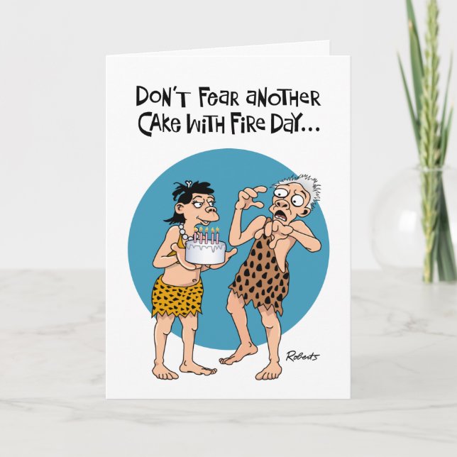 Funny Older Male Birthday Card Kort (Framsida)