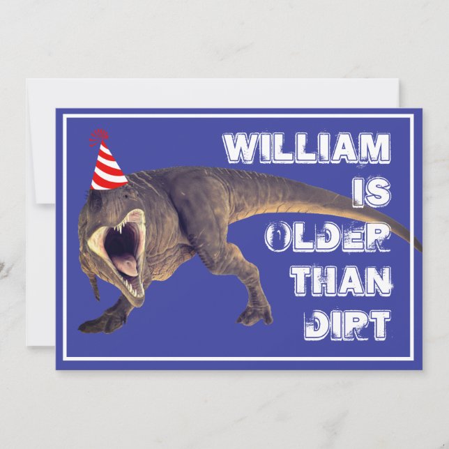 Funny Older Than Diirt T-Rex Inbjudningar (Framsida)