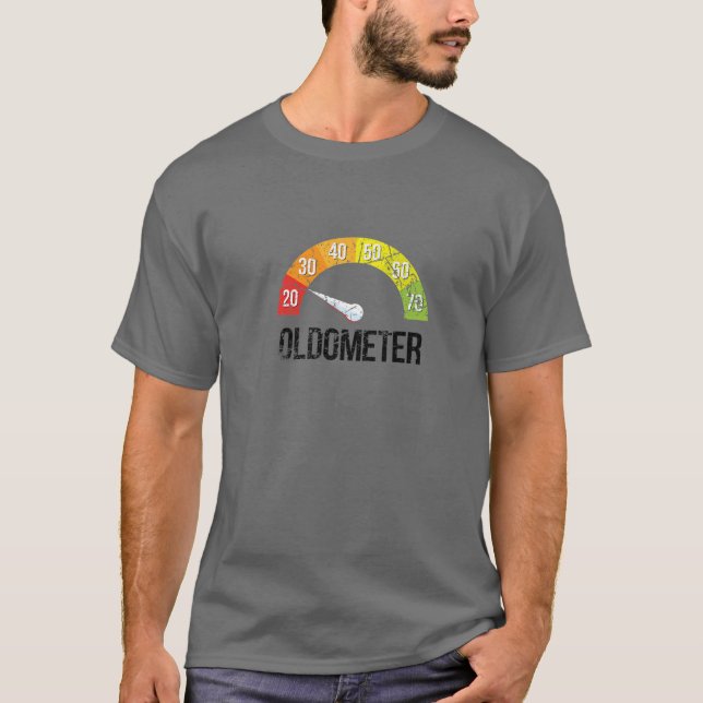 Funny Oldometer för 40:e födelsedagsgag Gift Graph T Shirt (Framsida)