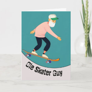Funny Ole Skater Guy Older Male Skateboarder Kort