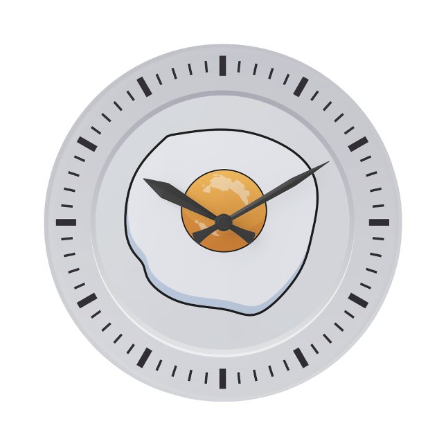 Funny Omelet Breakfast - köksdeka Stor Klocka (Skapare uppladdad)