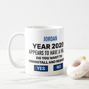 Funny omstart 2020 av datorns Geek-virus hittades Kaffemugg