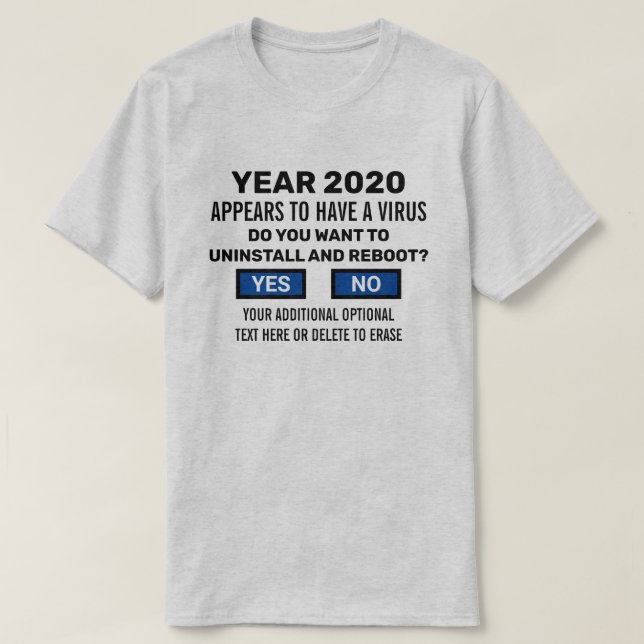 Funny omstart 2020 - identifiering av datorgeek-vi t shirt (Design framsida)