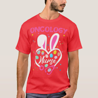 Funny Oncology Nurse Bunny Stethoscope Heart Easte T Shirt