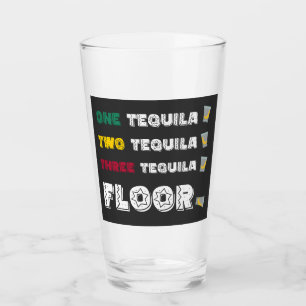 Funny One Tequila Two Tequila Three Tequila Golv Glaskopp