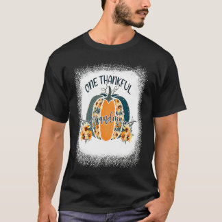 Funny One Thankful Grandma Flower Pumpkin Fall Aut T Shirt