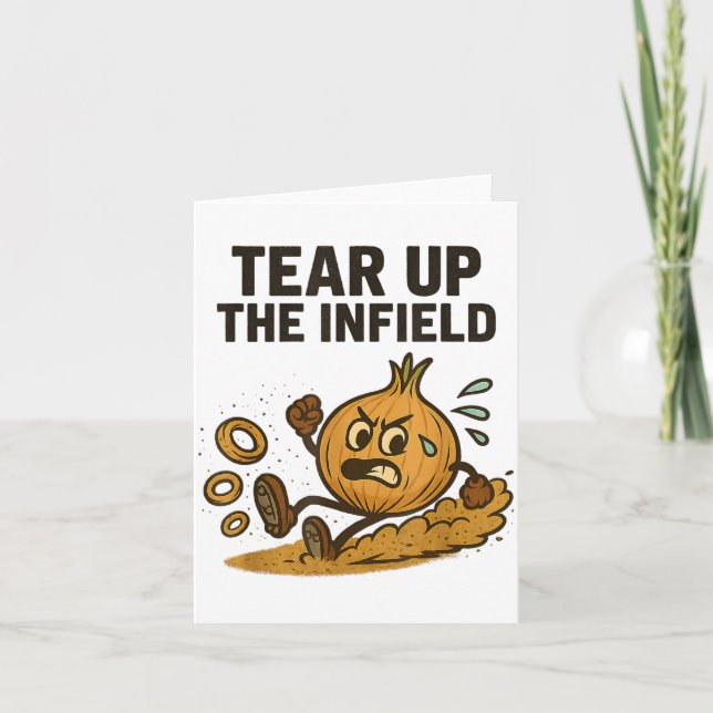 Funny Onion Rings Baseball Base Infield Glove Soft Kort (Framsida)