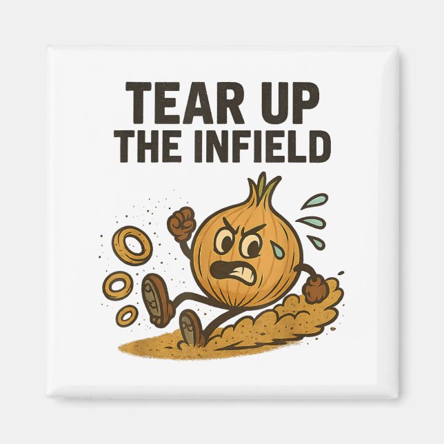 Funny Onion Rings Baseball Base Infield Glove Soft Magnet (Framsidan)