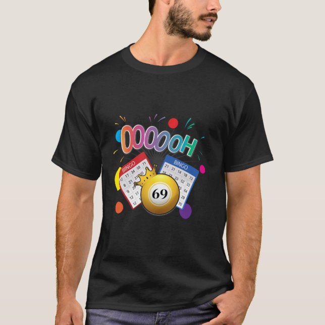 Funny Oooh 69 Bingo Fläkt HBT Bingo Boll Long Sle T Shirt (Framsida)