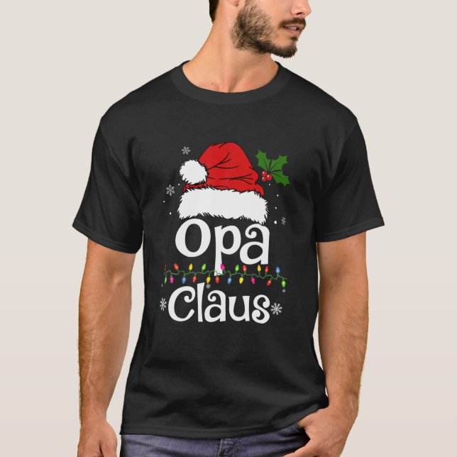 Funny Opa Claus jul Pajamas Santa T Shirt (Framsida)