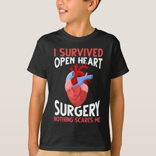 Funny Open Heart Surgery Recovery T Shirt (Framsida)