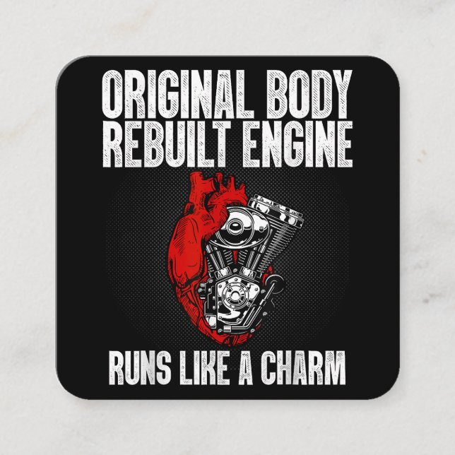 Funny Open Heart Survivor Gift me Fyrkantigt Visitkort (Framsida)