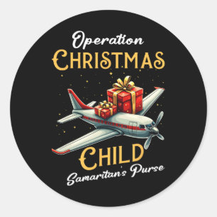 Funny Operation jul - barnslig familjematch Runt Klistermärke