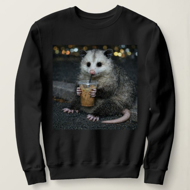 Funny opossum Drinking  Coffee Shirt Cute Animal T (Design framsida)