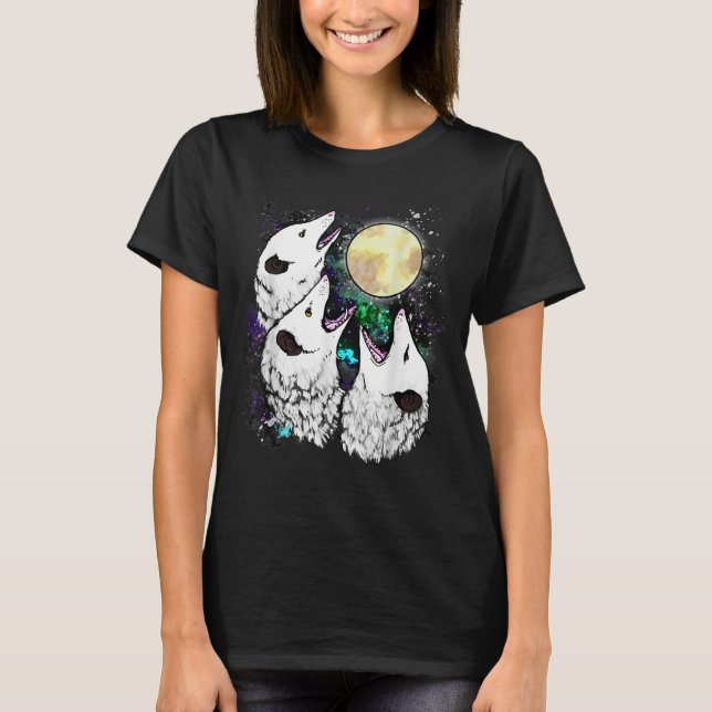 Funny Opossum Moon Cute Screaming Possum Shirt  T (Framsida)