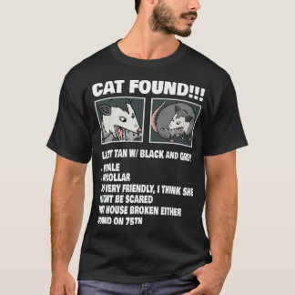 Funny Opossum Shirt Cat hittade Possum Women Manar T