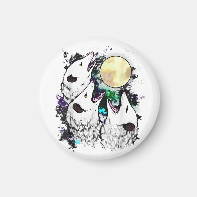 Funny Opossum Sticker | Cute Screaming Possum Magnet (Framsidan)