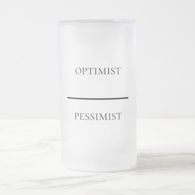 Funny Optimist-Pessimist Frostat Ölglas (Center)