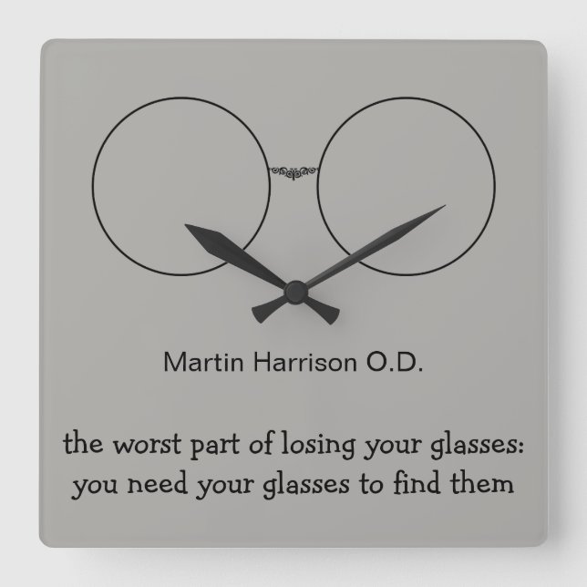 Funny Optometrist Office Wall Clocks Fyrkantig Klocka (Framsida)
