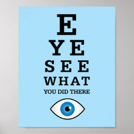 Funny Optometry Pun Öga Se Poster