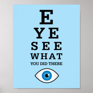 Funny Optometry Pun Öga Se Poster