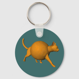 Funny Orange Cat Nyckelring