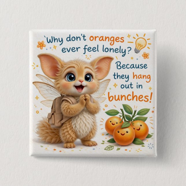 Funny Orange Dad Joke Knapp (Framsida)