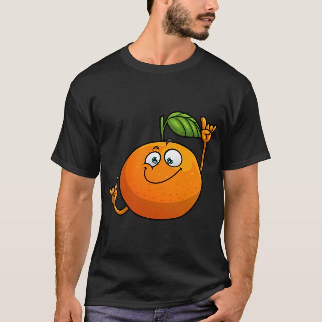 Funny Orange Frukt Novelty Design För manar Kvinno T Shirt (Framsida)