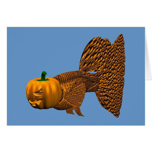 Funny Orange Guppy Hälsningskort (Framsidan Horizontal)