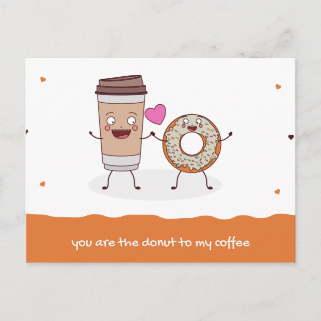 Funny Orange Illustration Kärlek Vykort (Framsida)