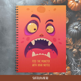 Funny Orange Monster Halloween Notebook Anteckningsbok