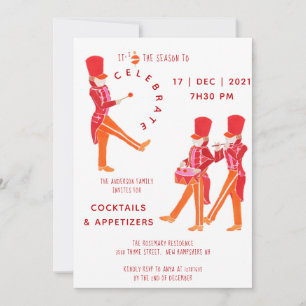 Funny Orange-Red Watercolor Nutcracker Inbjudningar