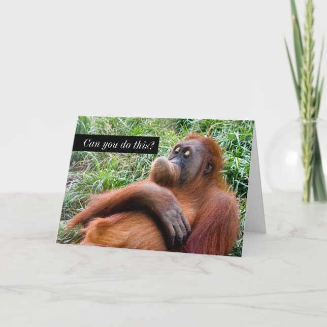 Funny Orangutan Greeting Card Kort (Framsida)
