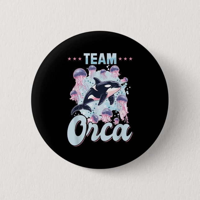 Funny Orca Animal Team Orca Knapp (Framsida)