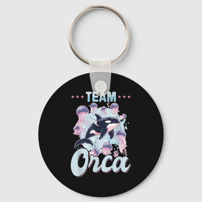 Funny Orca Animal Team Orca Nyckelring (Framsida)