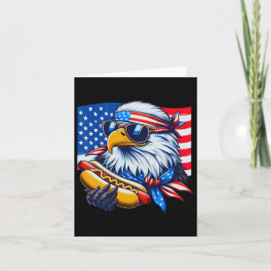 Funny Örn Hotdog American Flagga 4 juli Kort