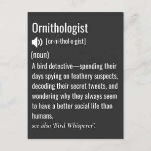 Funny ornitolog Definition Ornithologi Vykort